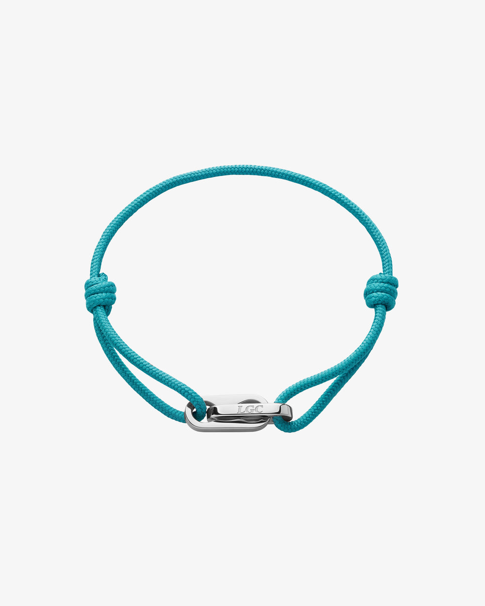 Atlantis silver bracelet with turquoise braided cord and metal clasp