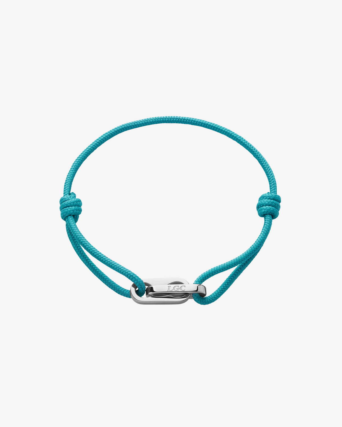 Atlantis silver bracelet with turquoise braided cord and metal clasp