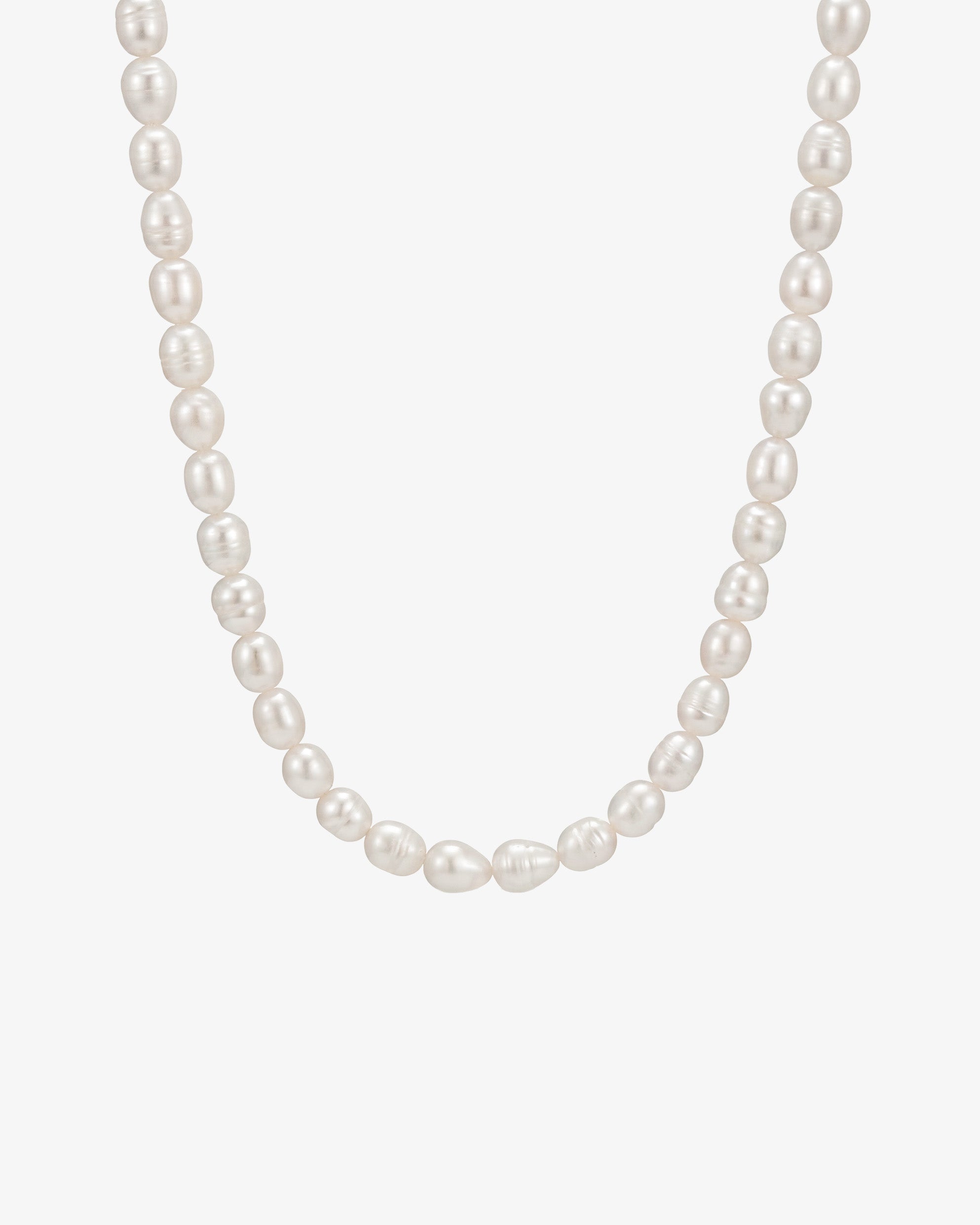 BELIZE PEARL CHAIN Caribbean freshwater pearls necklace with lustrous white pearls