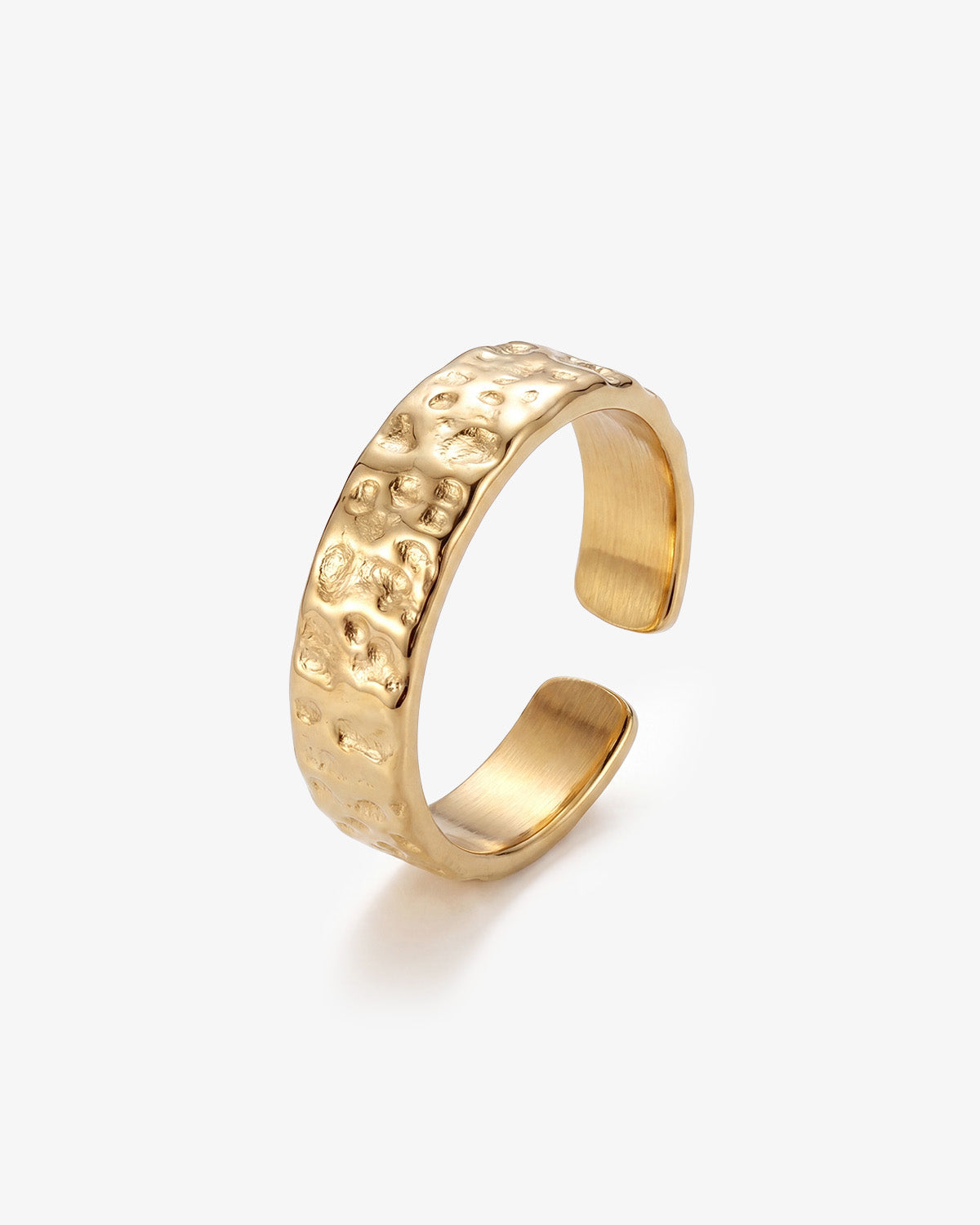 Hammered Gold Ring - 6mm