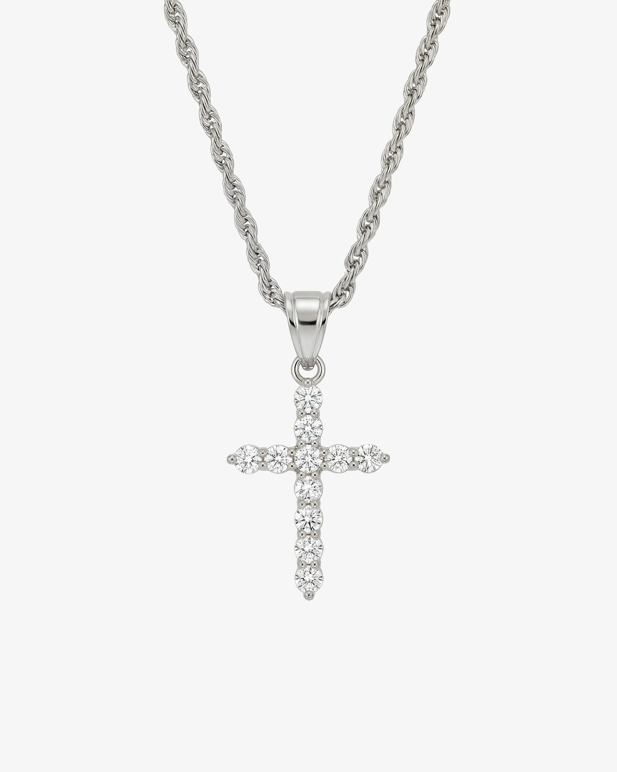Icy Cross Silver Necklace