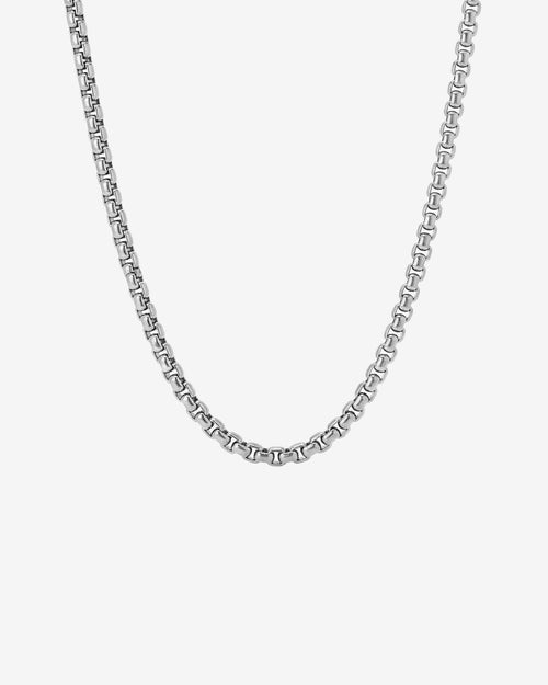 NOIR SILVER CHAIN with bold rectangular links and a 4 mm width